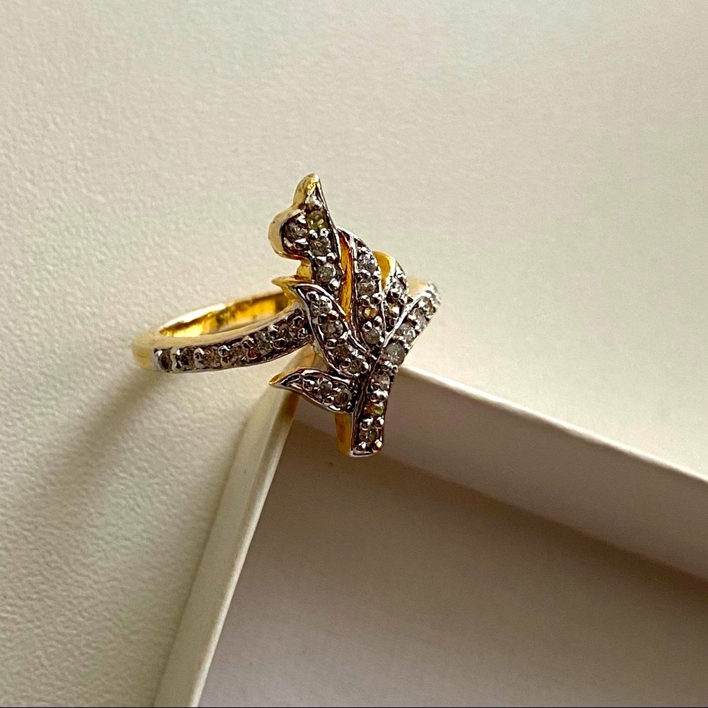 Yellow Gold Tone Zirconia Ring
